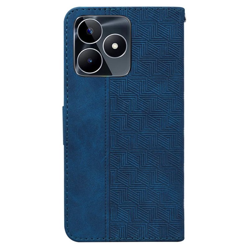 Läderfodral Realme C53 Telefonfodral Vävt Mönsterrem