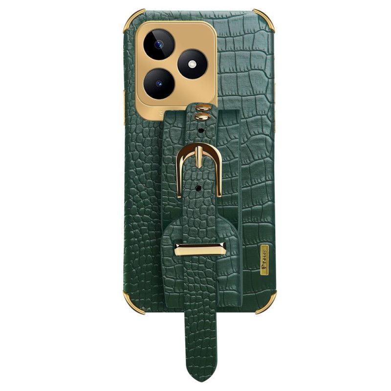 Skal Realme C53 Armbandsstöd Med Krokodilstruktur