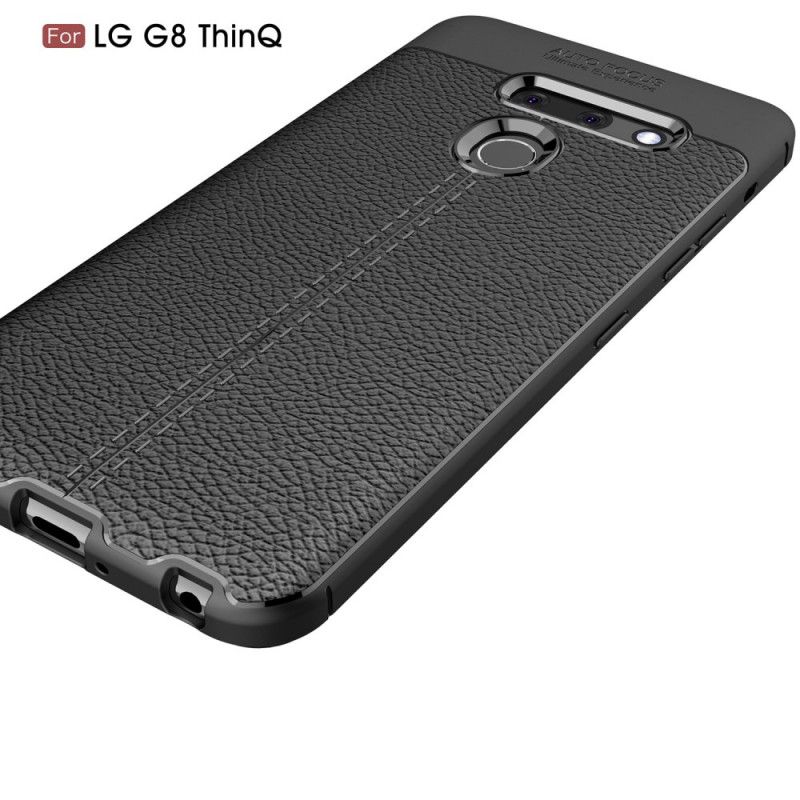 Skal ThinQ LG G8 ThinQ Svart Dubbel Linjelychee-Lädereffekt