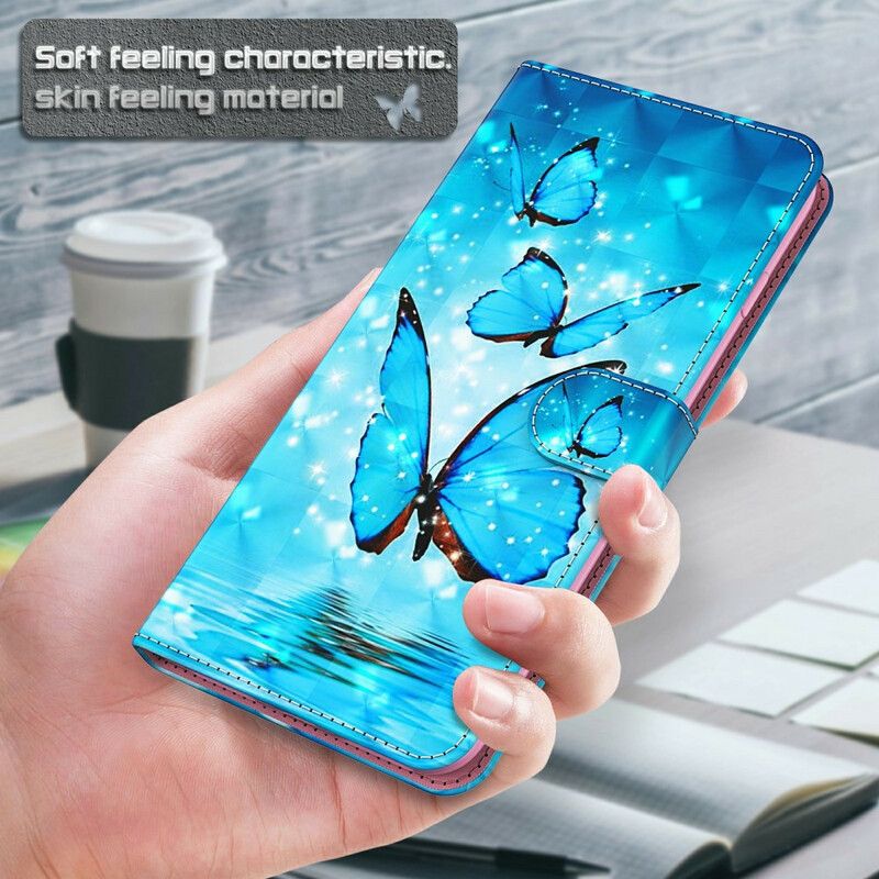 Fodral Xiaomi Redmi 9t Flying Blue Butterflies
