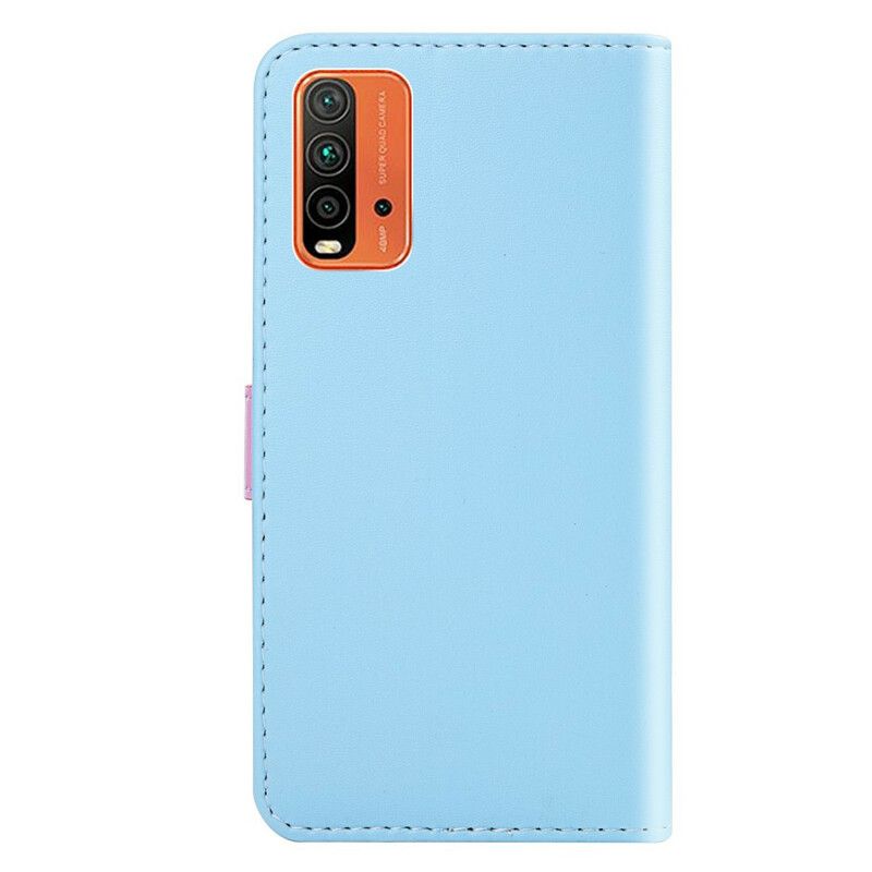 Fodral Xiaomi Redmi 9t Trefärgad Lädereffekt