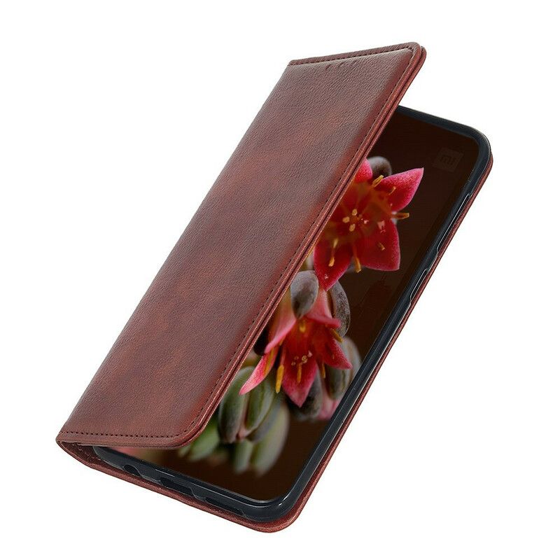 Folio-fodral Xiaomi Redmi 9t Matt Split Läder