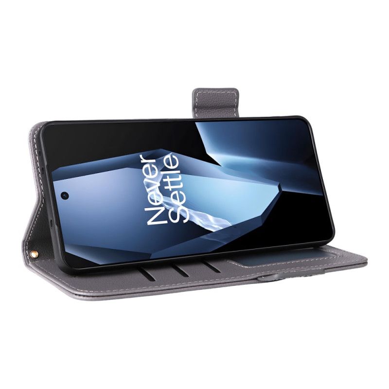 Fodral För Oneplus 13r Litchitextur Med Rem