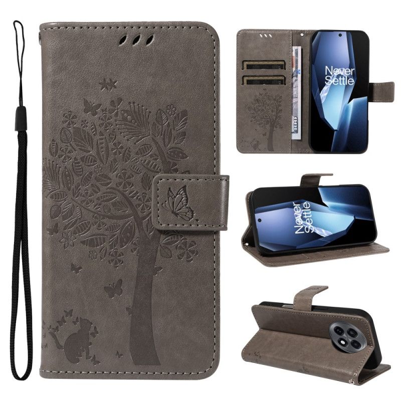 Fodral För Oneplus 13r Träd Och Katt