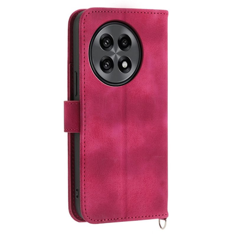 Läderfodral Oneplus 13r Telefonfodral Mocka Med Spetseffekt Och Rem Och Axelrem