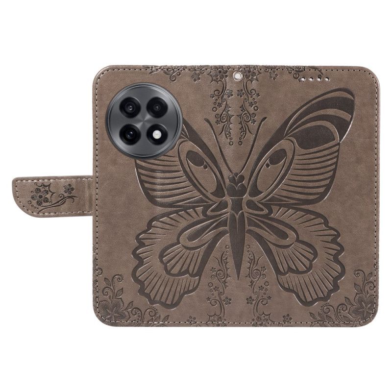 Läderfodral Oneplus 13r Telefonfodral Plånbok Med Fjärilsdesign