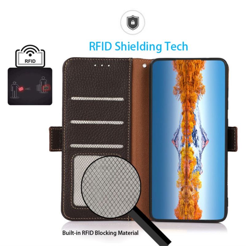 Läderskal Fodral Oneplus 13r Khazneh Läder Rfid-skydd