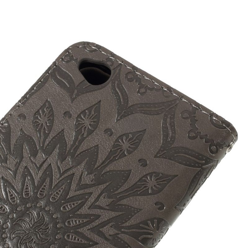 Fodral Xiaomi Redmi Go Grå Solblomma Med Rem