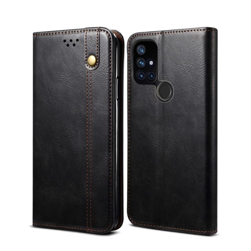 Folio-fodral OnePlus Nord N10 Svart Vaxat Konstläder