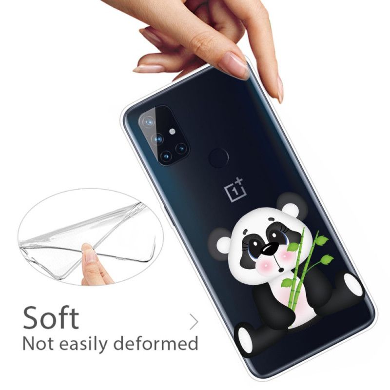 Skal för OnePlus Nord N10 Transparent Ledsen Panda