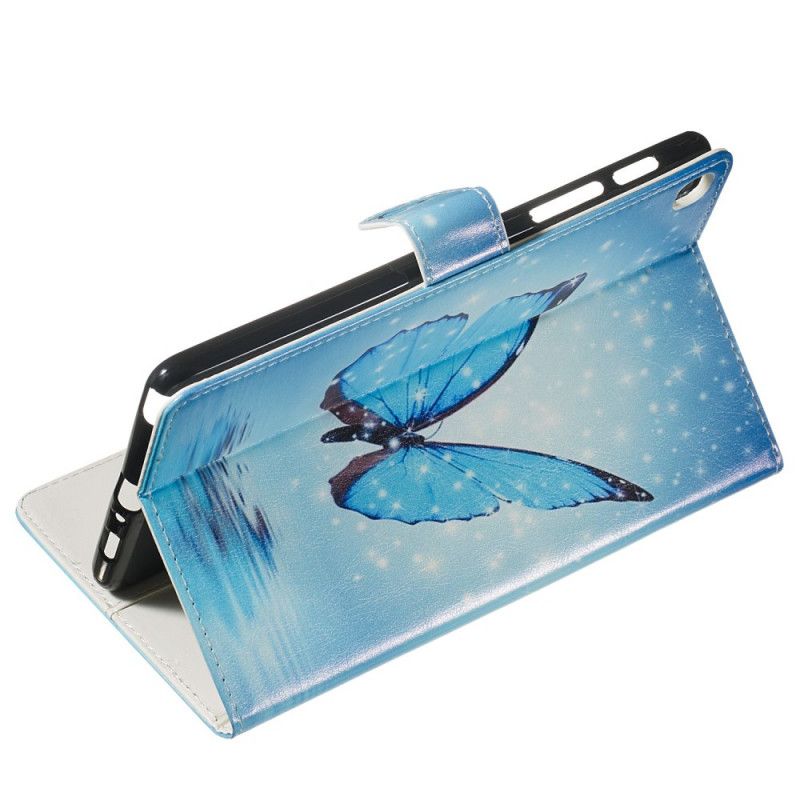 Läderfodral Samsung Galaxy Tab A 8" (2019) Mobilskal Blå Fjäril