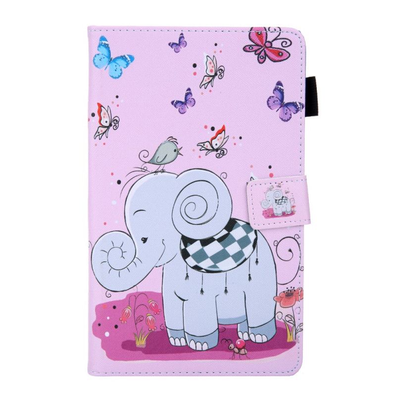 Läderfodral Samsung Galaxy Tab A 8" (2019) Rosa Mobilskal Elefantserie