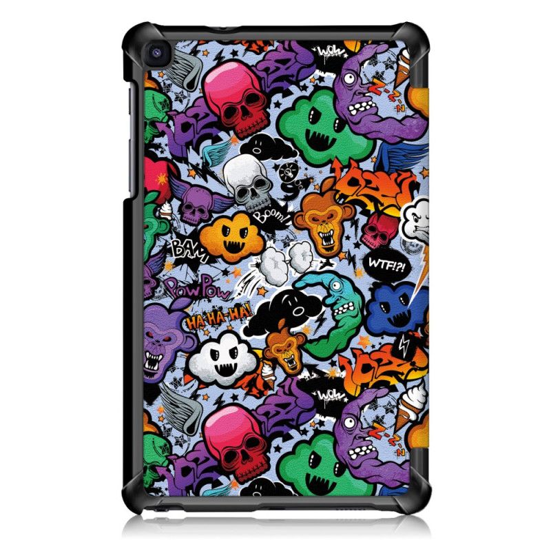 Smart Fodral Samsung Galaxy Tab A 8" (2019) Röd Förstärkt Graffiti