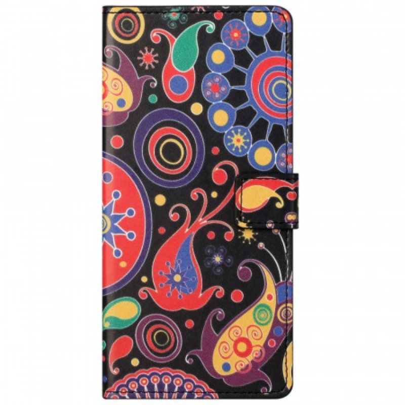 Läderfodral Google Pixel 6A Galaxy Mönster
