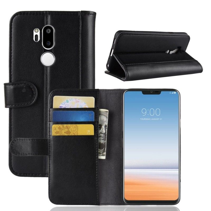 Läderskal LG G7 ThinQ Svart Äkta Läder