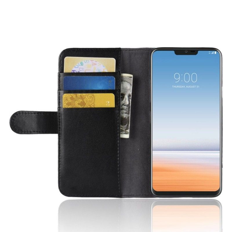 Läderskal LG G7 ThinQ Svart Äkta Läder