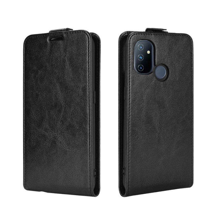 Fodral OnePlus Nord N100 Svart Lädereffekt Med Vertikal Klaff