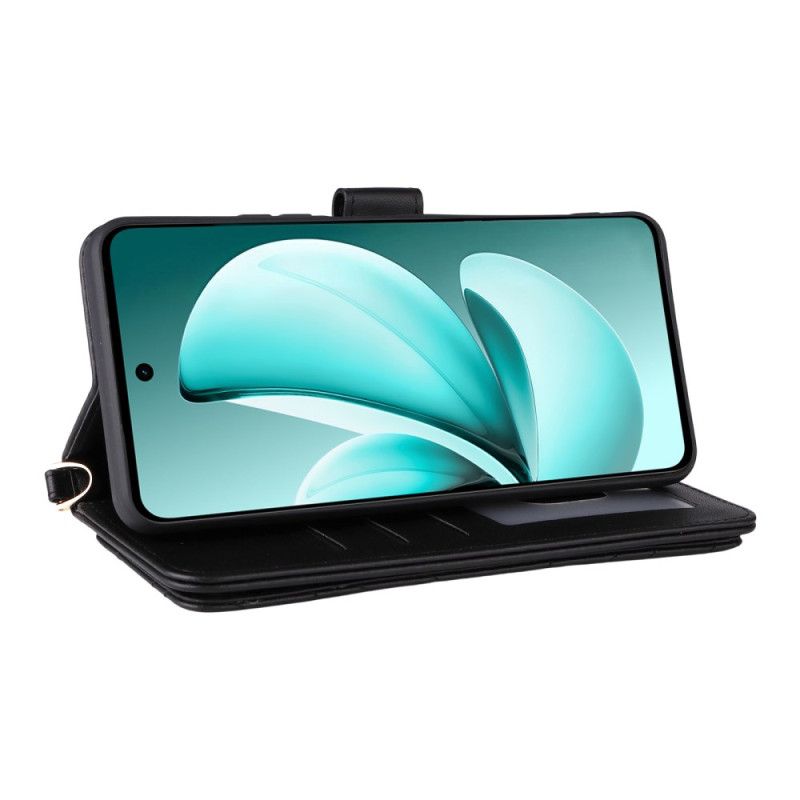 Fodral Realme C71 Quiltad Med Axelrem Och Handledsrem