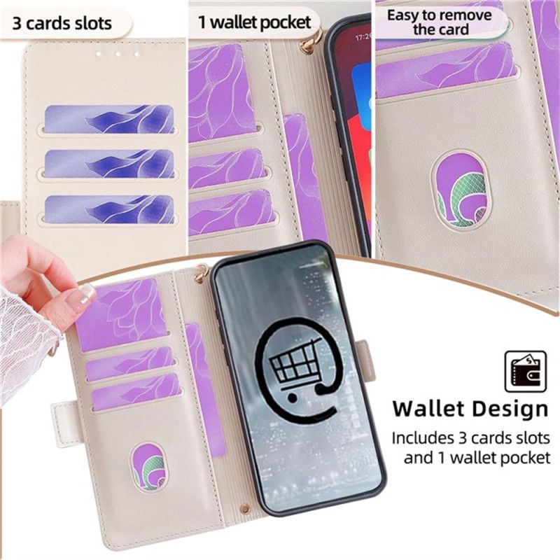 Läderfodral Realme C71 Telefonfodral Rfid-blockering Och Guld Spänne