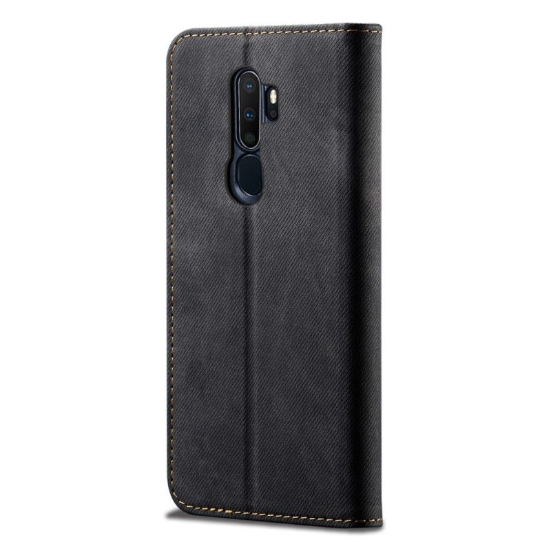 Folio-fodral Oppo A9 2020 Svart Mobilskal Jeanstyg