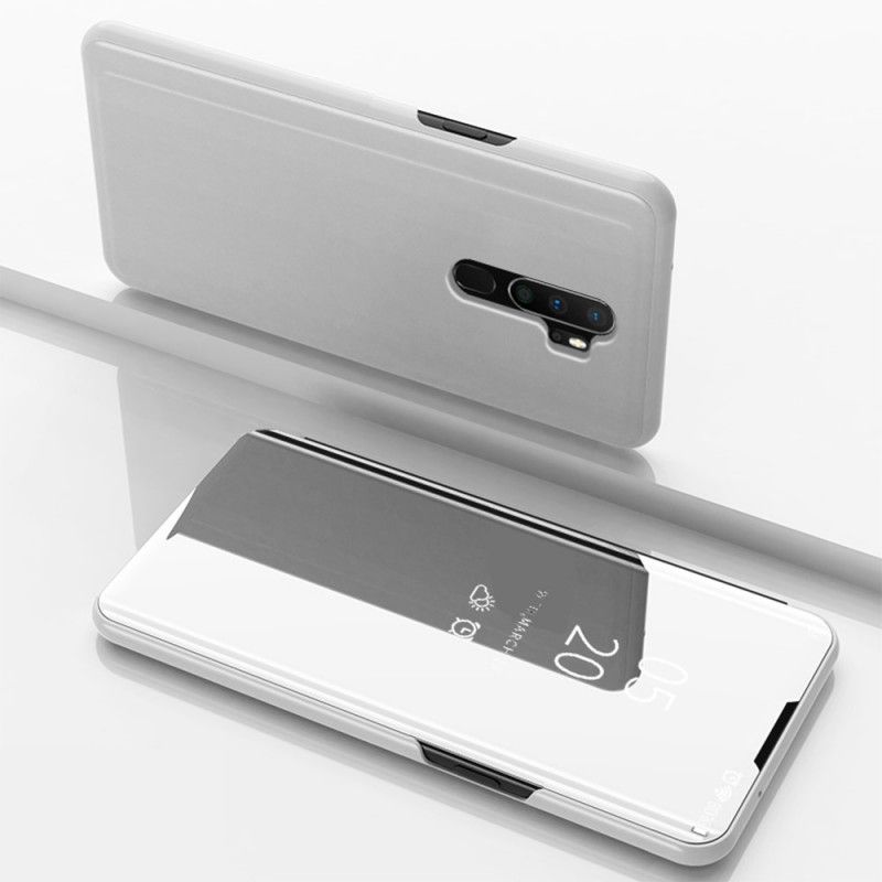 Se Omslag Oppo A9 2020 Svart Spegel Och Konstläder