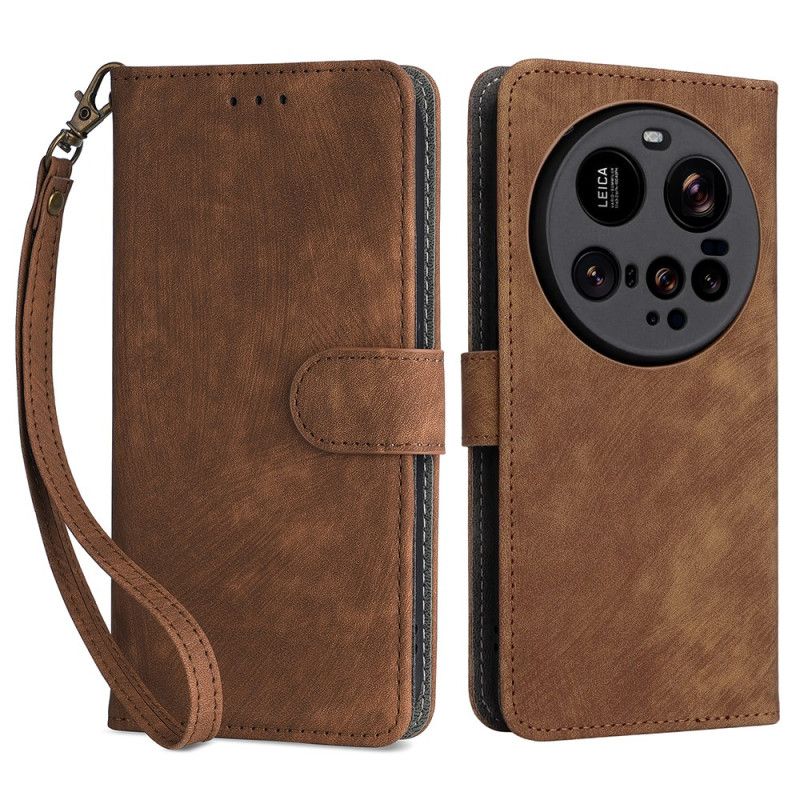 Läderfodral Xiaomi 15 Ultra Telefonfodral Rfid-blockering Med Mockaeffekt