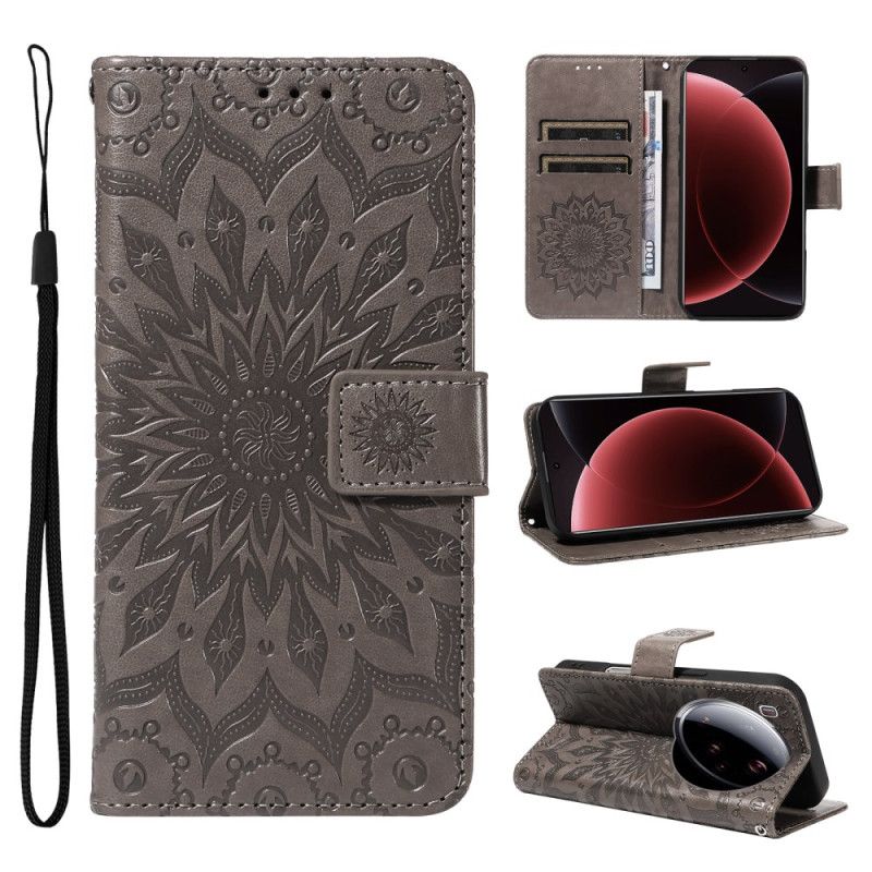 Läderfodral Xiaomi 15 Ultra Telefonfodral Solrosmönster