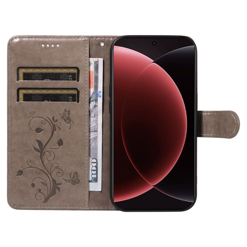 Läderskal Fodral Xiaomi 15 Ultra Blommönster