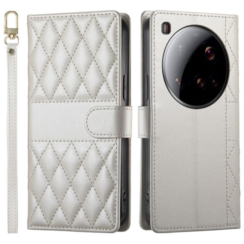 Skyddsfodral Xiaomi 15 Ultra Quiltad Med Rem Och Axelrem