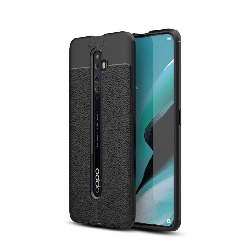 Skal Oppo Reno 2Z Svart Dubbel Linjelychee-Lädereffekt
