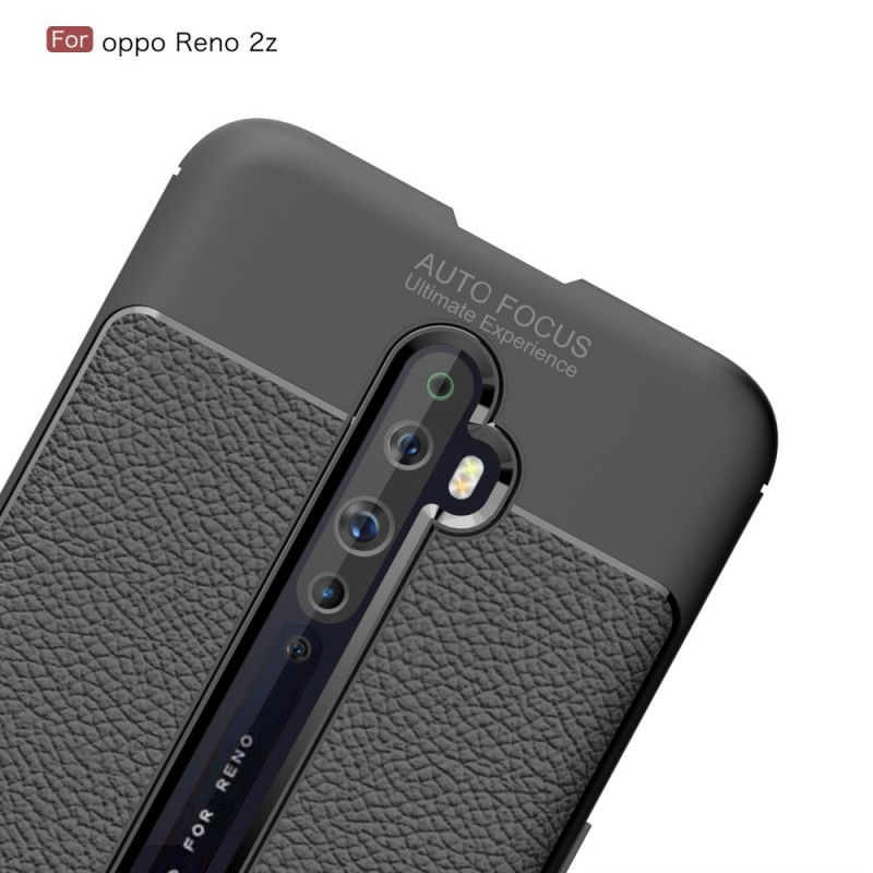 Skal Oppo Reno 2Z Svart Dubbel Linjelychee-Lädereffekt