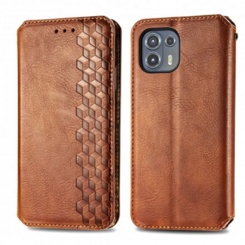 Folio-fodral Motorola Edge 20 Lite Diamantstruktur I Konstläder