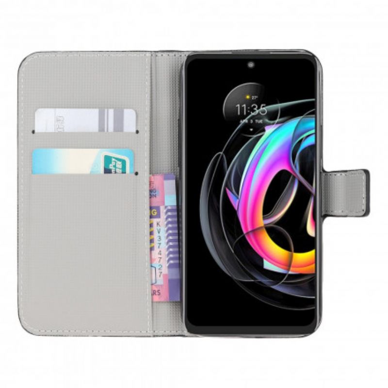 Läderfodral Motorola Edge 20 Lite Telefonfodral Amerikanska Flaggan