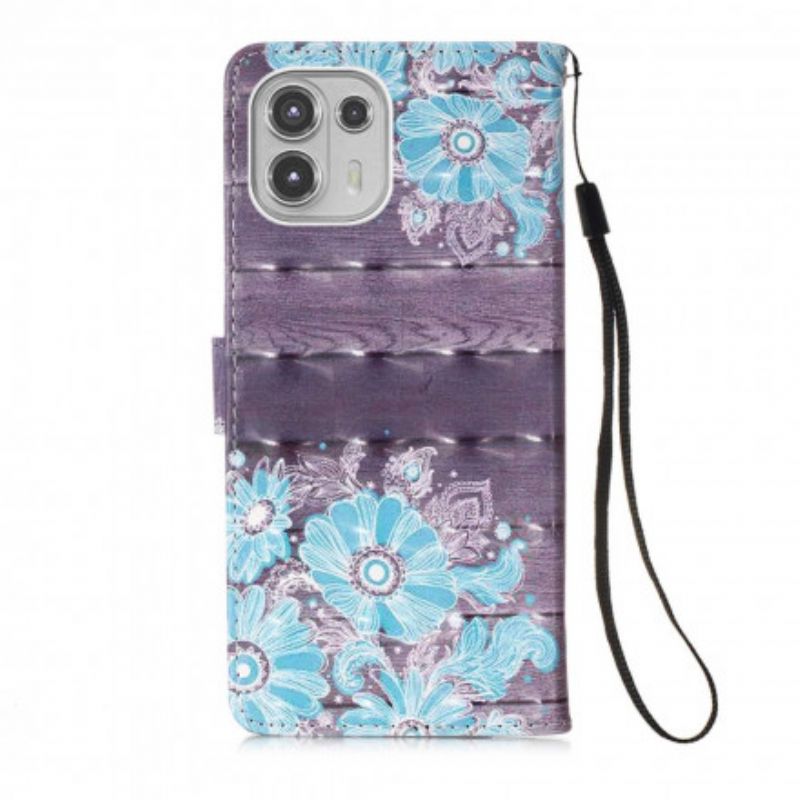 Skyddsfodral Motorola Edge 20 Lite Blå Blommor