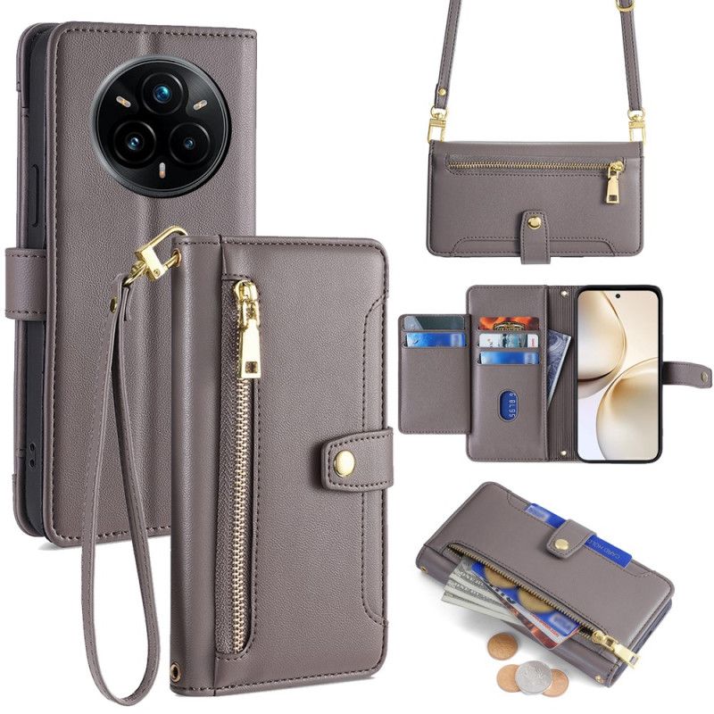 Fodral Realme 14 Pro Plus 5g Plånbok Med Rem Och Axelrem
