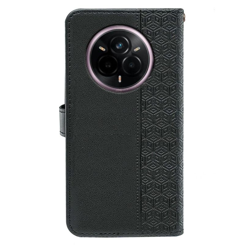Läderfodral Realme 14 Pro Plus 5g Telefonfodral Kubiskt Mönsterrem