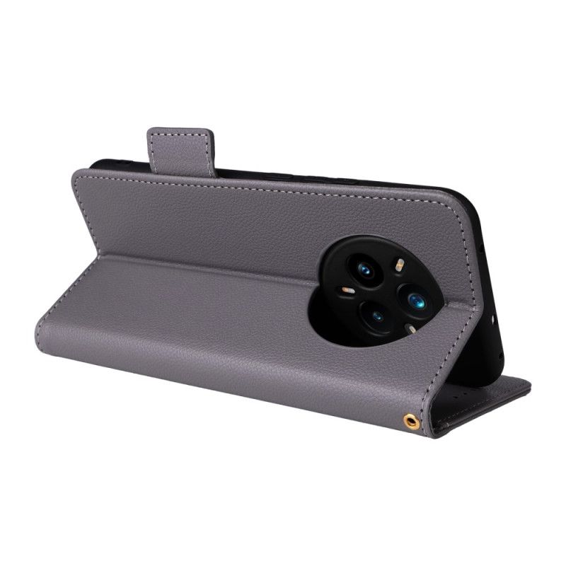 Läderskal Fodral Realme 14 Pro Plus 5g Litchi-konstläder Med Rem