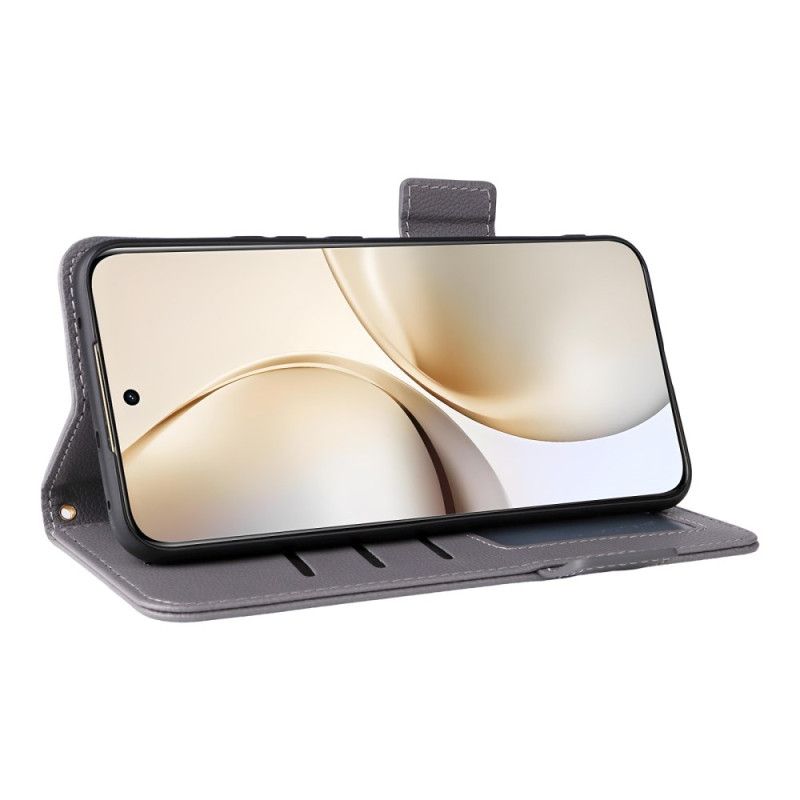 Läderskal Fodral Realme 14 Pro Plus 5g Litchi-konstläder Med Rem