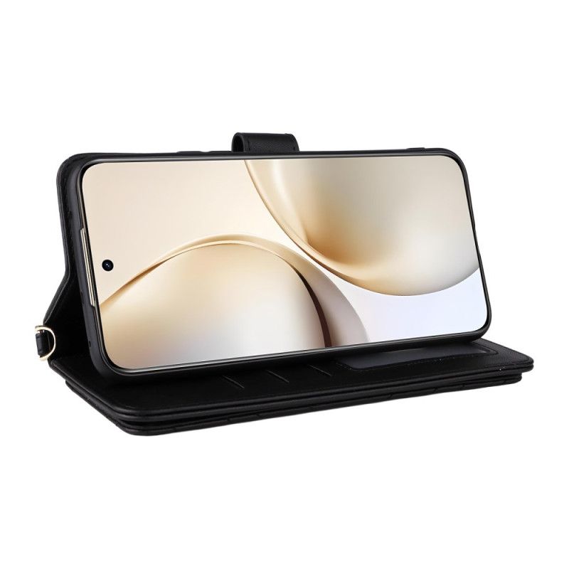 Läderskal Fodral Realme 14 Pro Plus 5g Premium Med Axelrem Och Axelrem