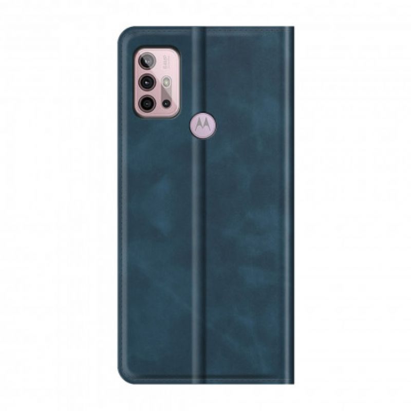 Folio-fodral För Moto G30 / G10 Silk Mjukt Läder Effekt