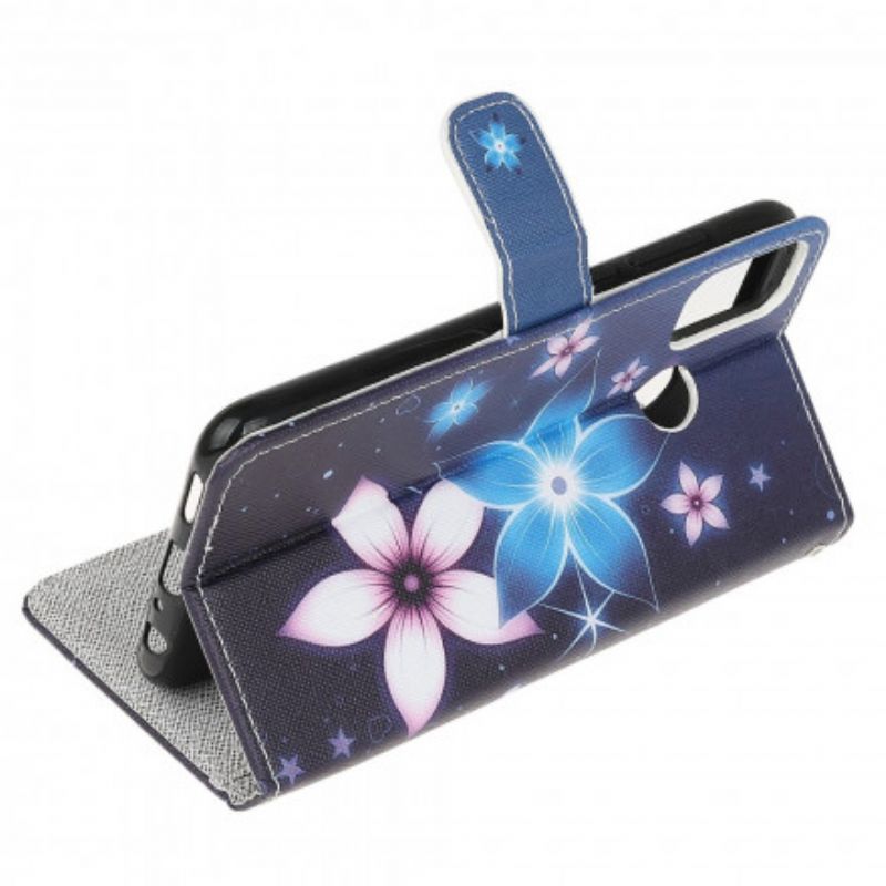 Skyddsfodral Moto G30 / G10 Månblommor Med Rem