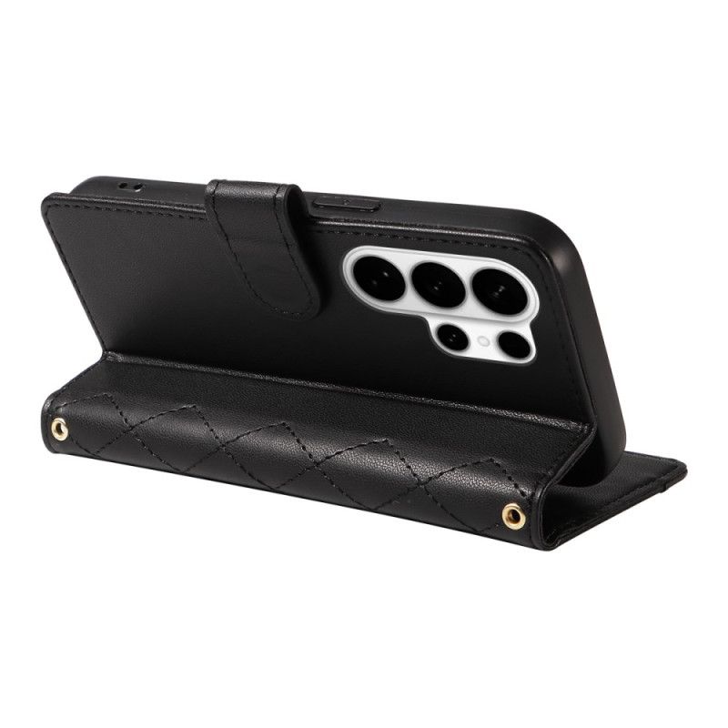 Fodral Samsung Galaxy S26 Ultra Quiltad Med Rem Och Axelrem