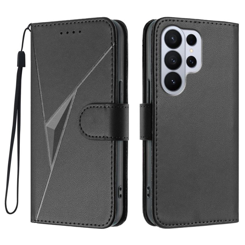 Läderfodral Samsung Galaxy S26 Ultra Telefonfodral Triangelmönster