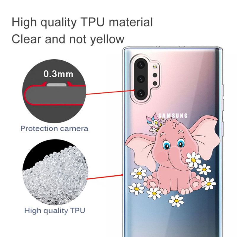 Skal Samsung Galaxy Note 10 Plus Transparent Rosa Elefant