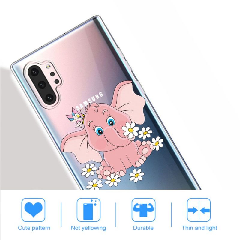 Skal Samsung Galaxy Note 10 Plus Transparent Rosa Elefant