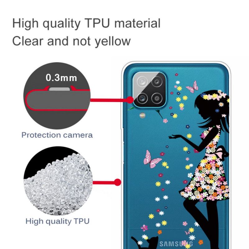 Skal för Samsung Galaxy A12 Vackert Blomhuvud