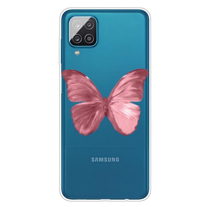 Skal Samsung Galaxy A12 Rosa Vilda Fjärilar