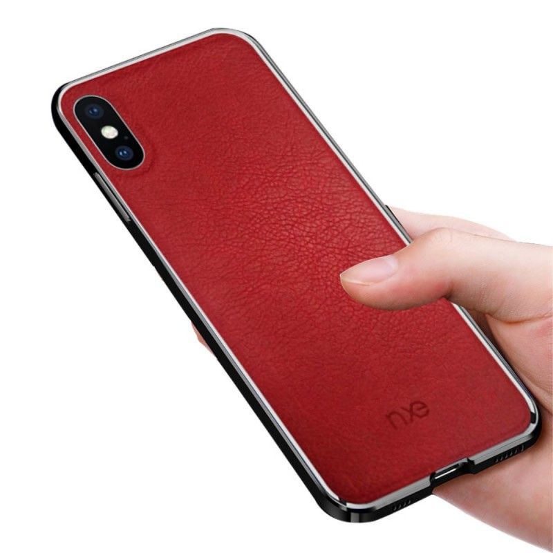 Skal för iPhone XS Röd Nxe Läder
