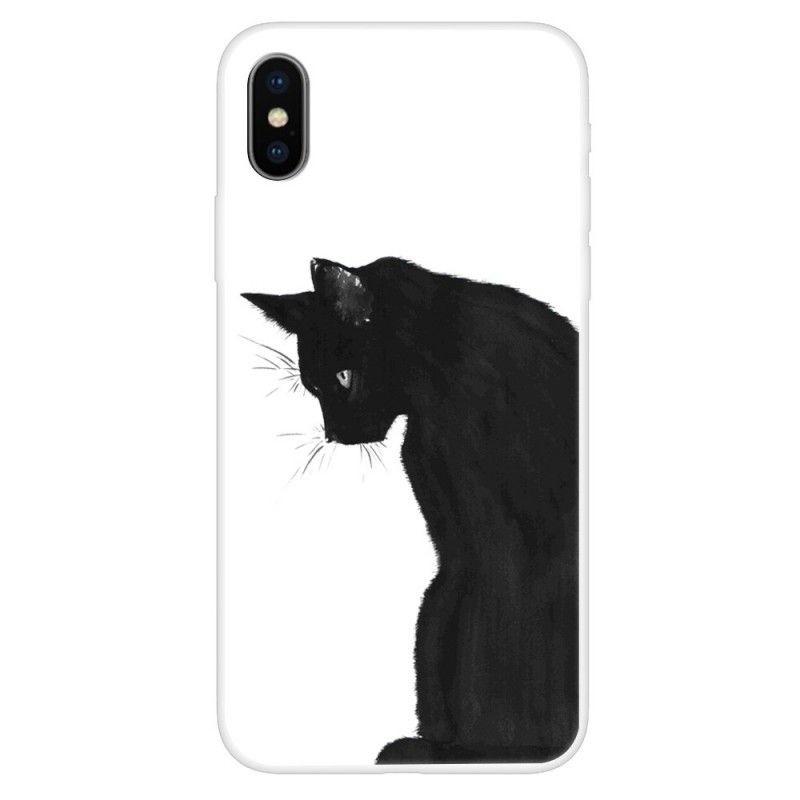 Skal iPhone XS Mobilskal Eftertänksam Svart Katt