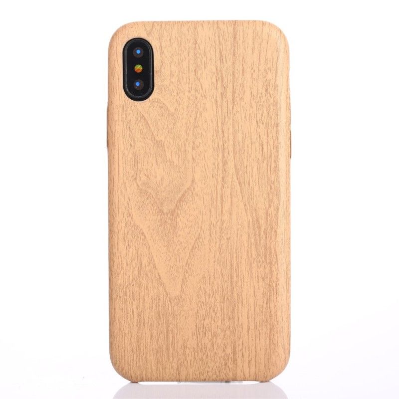 Skal iPhone XS Röd Borstad Träeffekt